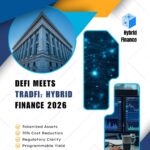 Infographic explaining hybrid finance strategies for DeFi and TradFi.